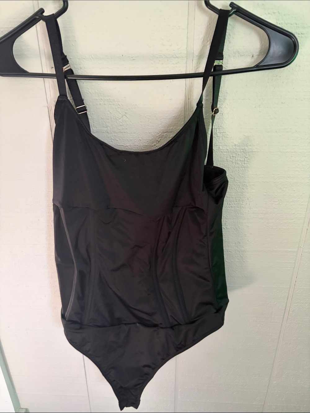 sofia by sofia vergara Black Tank Bodysuit with Adjustable Straps